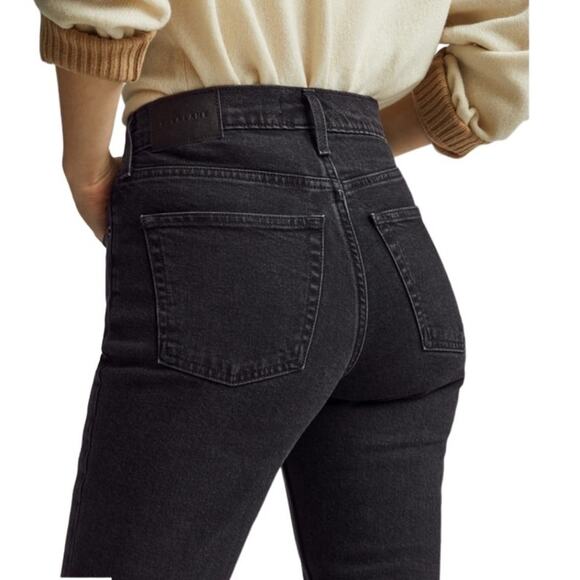 EVERLANE Straight Jeans Women Sz 28 Black Organic High Rise Normcore Casual NWT - Picture 4 of 15
